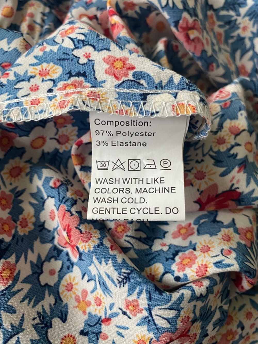PrettyGarden Blue Boho Floral Tiered One Shoulder Maxi Dress Sz M Coastal Beach - Picture 5 of 12